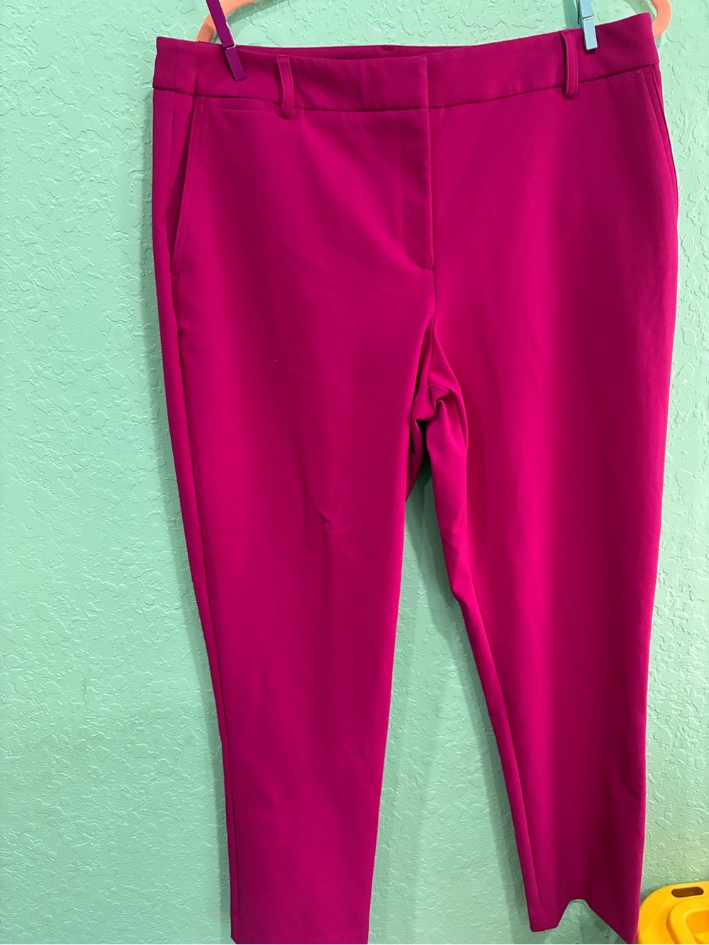 Rachel Zoe Bright Fuchsia magenta Slim Ankle Pants 14 workwear